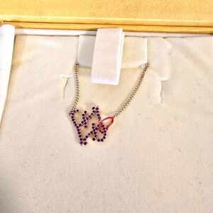 Fendi Purple and Red FF Heart Bracelet